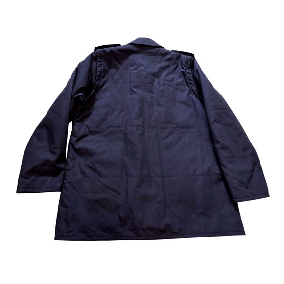 Vtg Royal Mail XL Thermal Logo Coat Navy Blue Workwear Jacket Mens ZipOff Sleeve - Picture 3 of 11